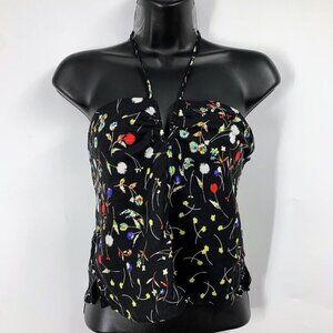 AFRM Womens Cropped Ruched Smocked V Wire Suki‎ Plunging Halter Top XL